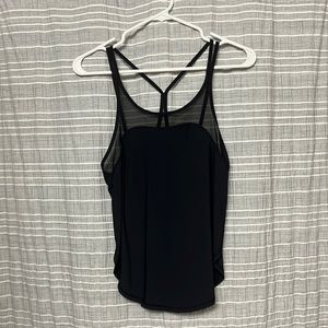 black strappy mesh tank top